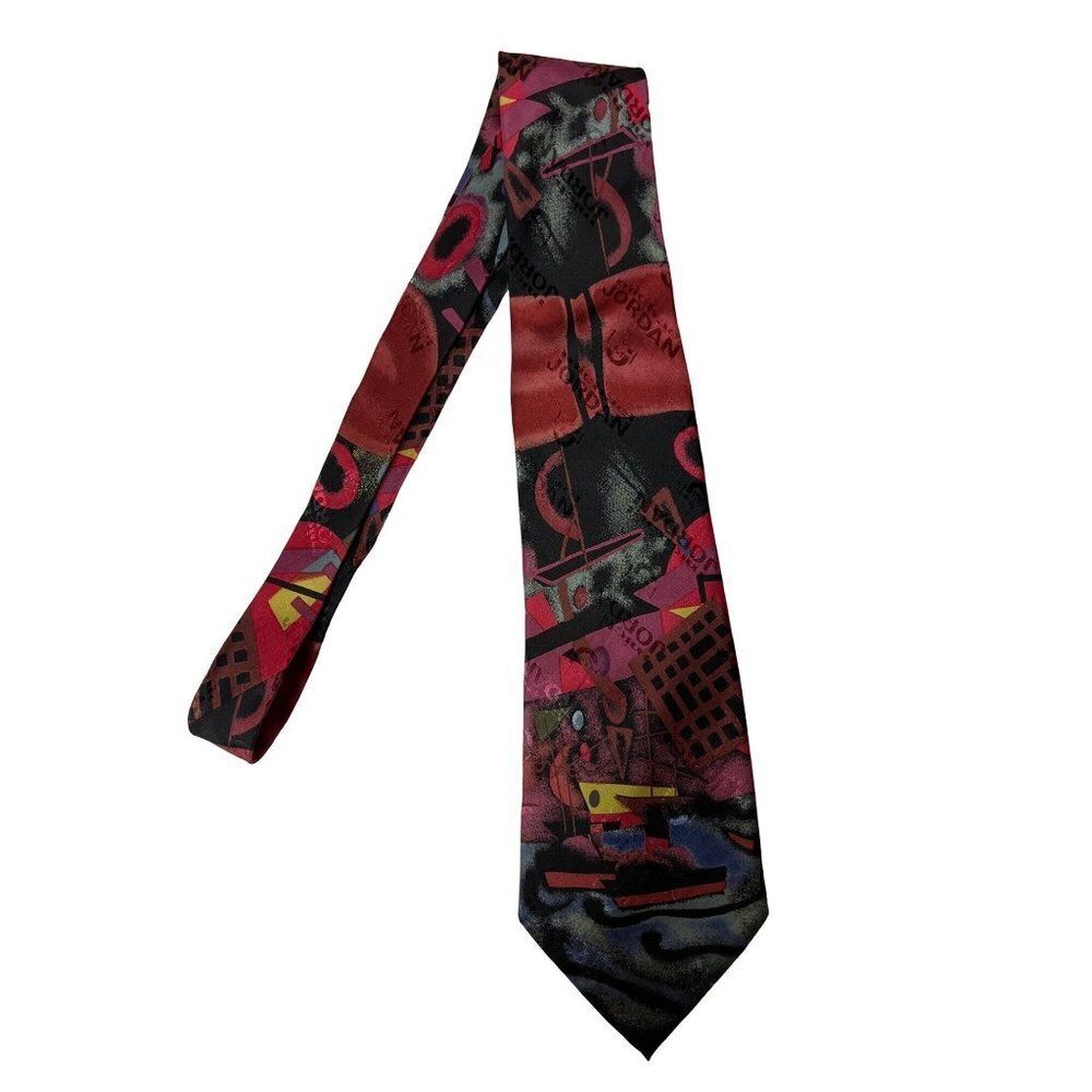 Michael Jordan Bugatchi Uomo 100% Abstract Print Men's Neck Tie